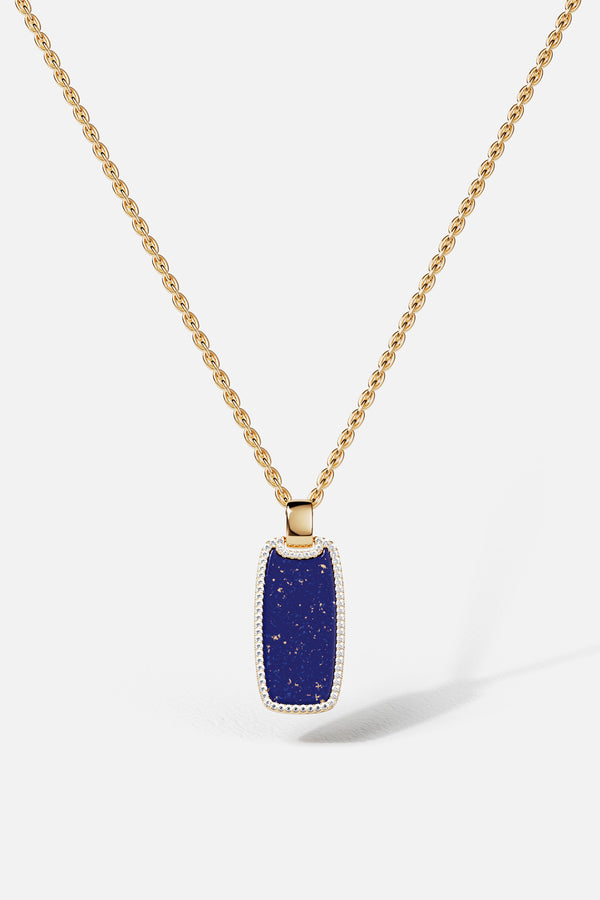 Collar Cadena Medalla Lapis Lazuli