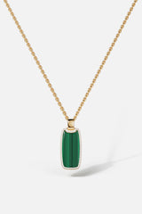 Malachite Medal Chain Necklace