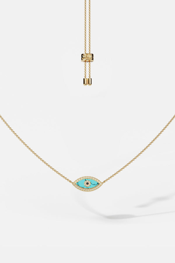 Verstellbare Halskette mit Lucky Eye – Silber