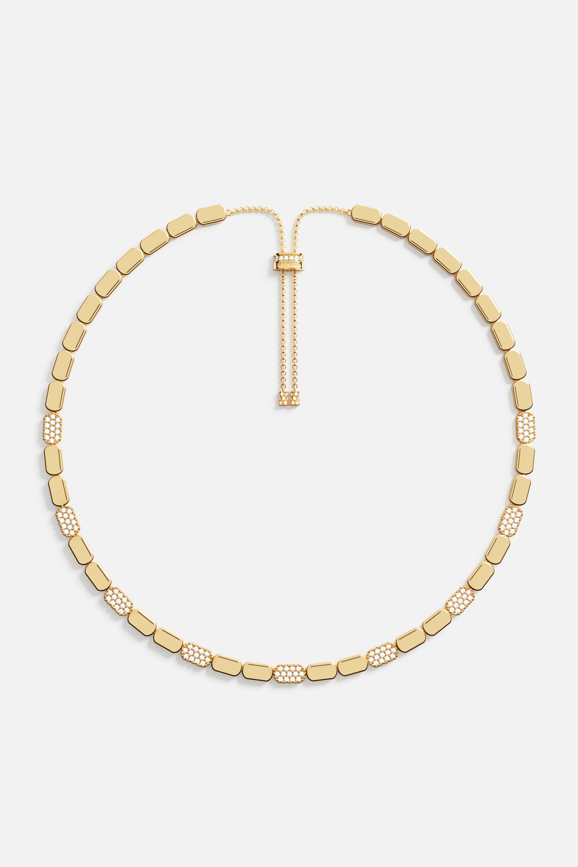 Collier Ajustable Or jaune Pavé