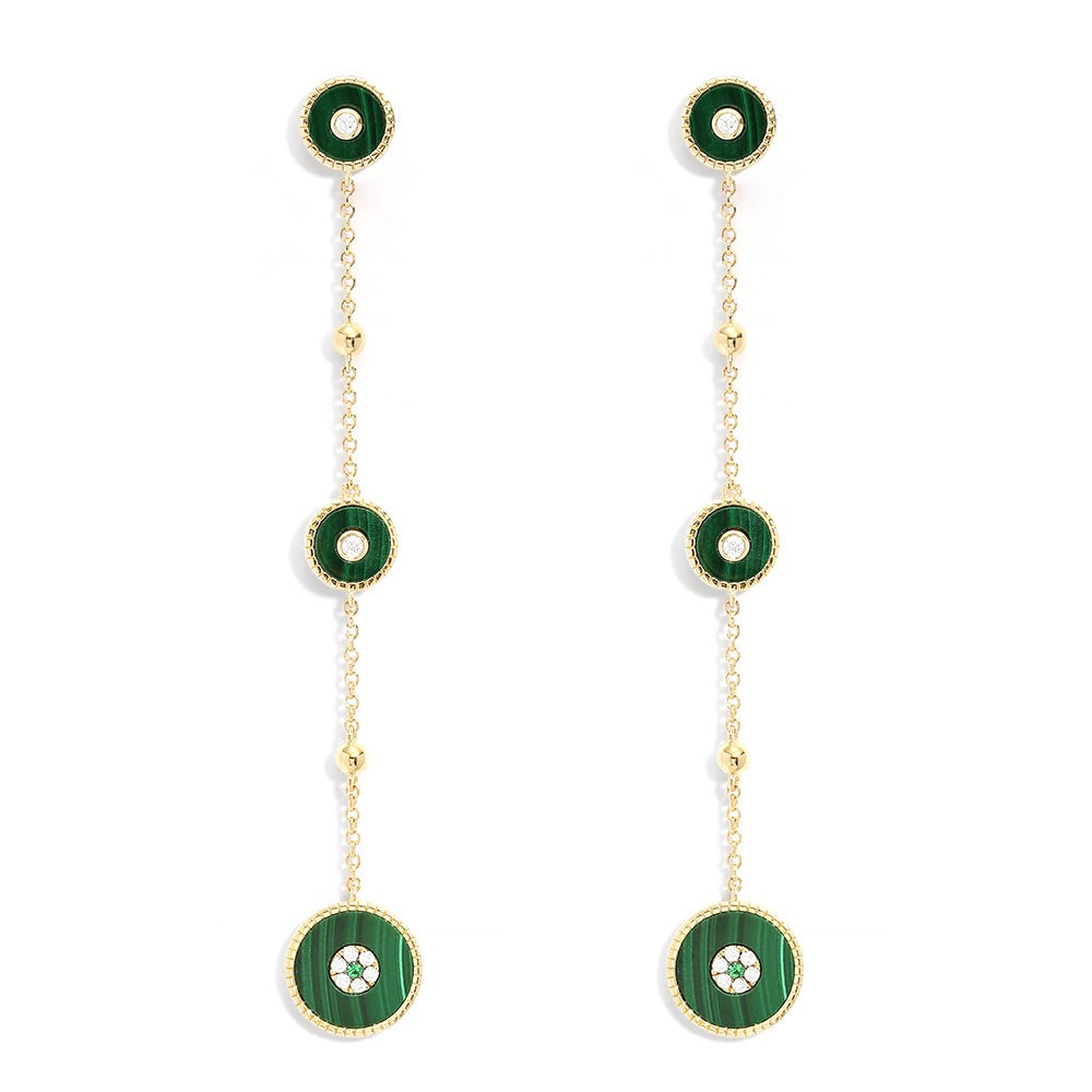 Long Malachite Chain Earrings - APM Monaco