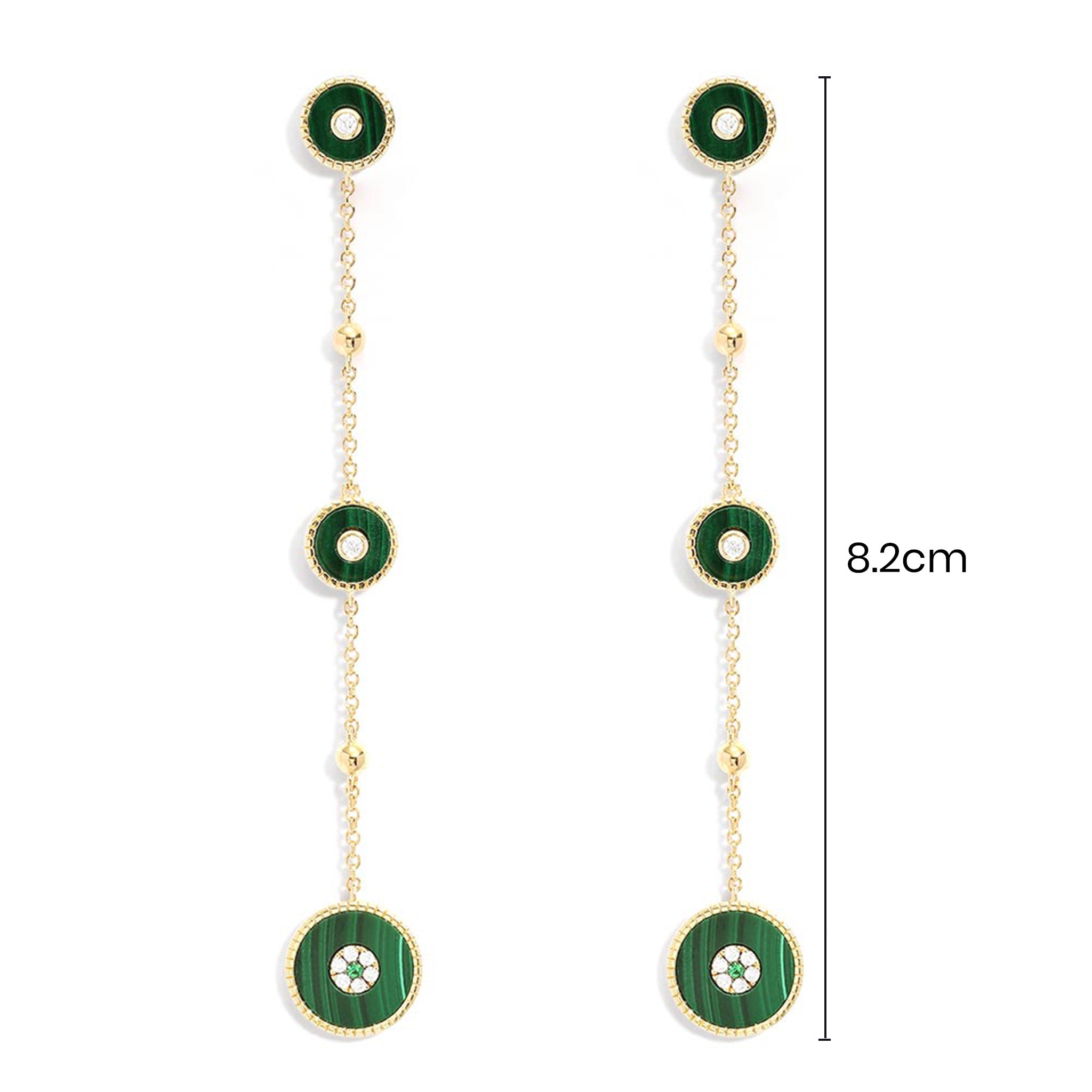 Long Malachite Chain Earrings - APM Monaco