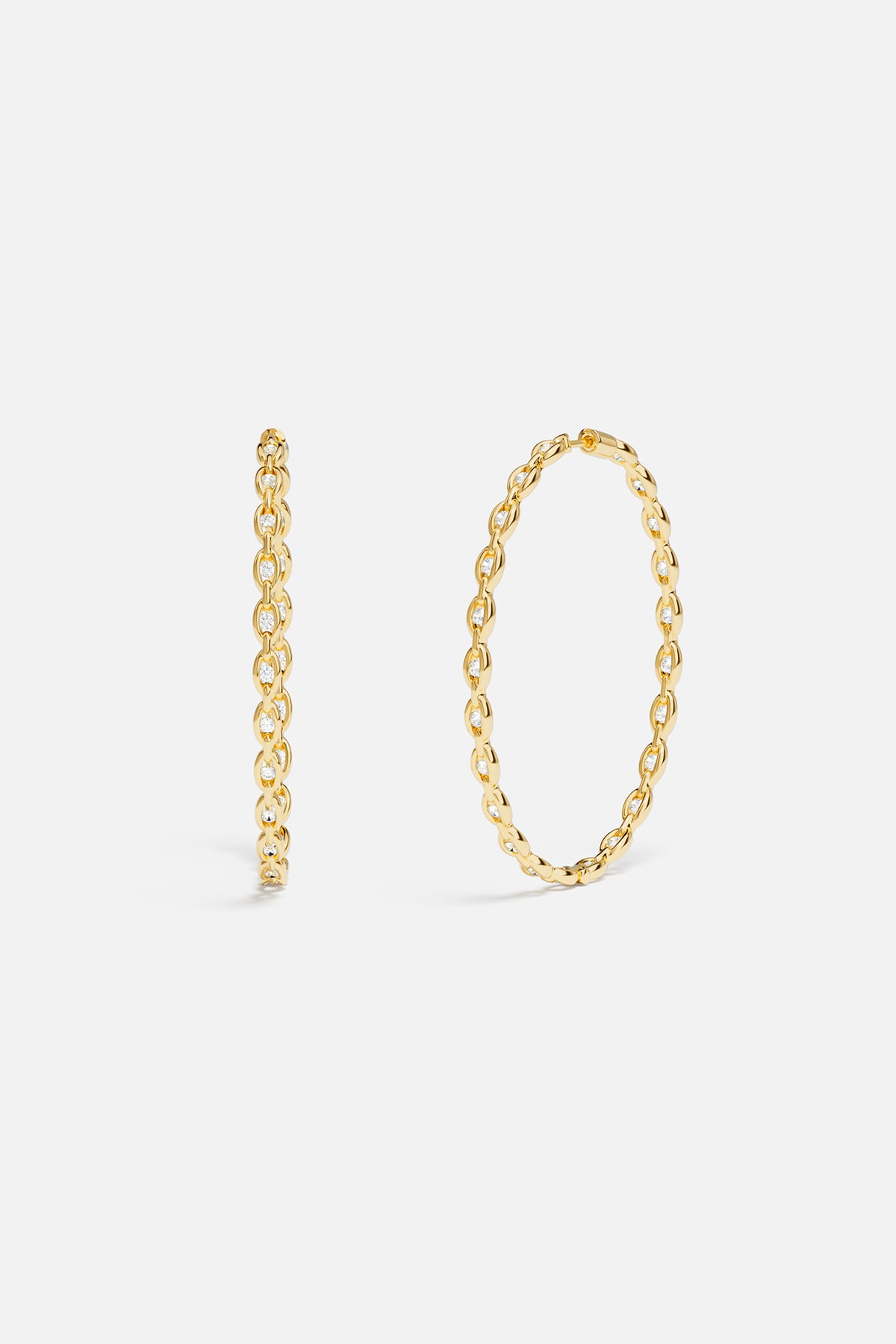 Large Pavé Chain Earrings