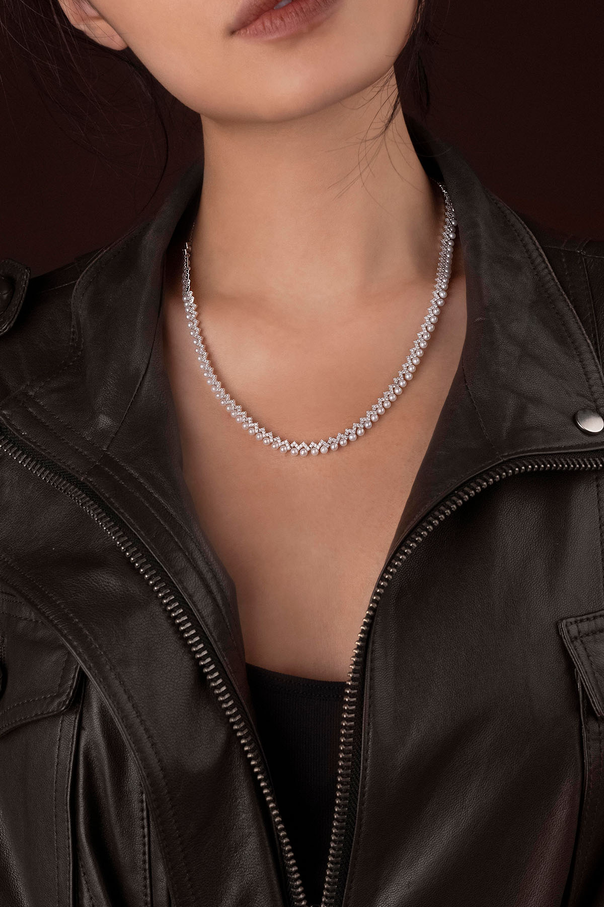 PEARL NECKLACE - WHITE SILVER, hot by APM Monaco