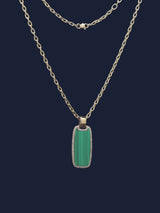 Malachite Medal Chain Necklace