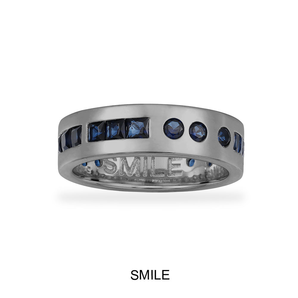 Blue Smile Morse Code Ring - APM Monaco