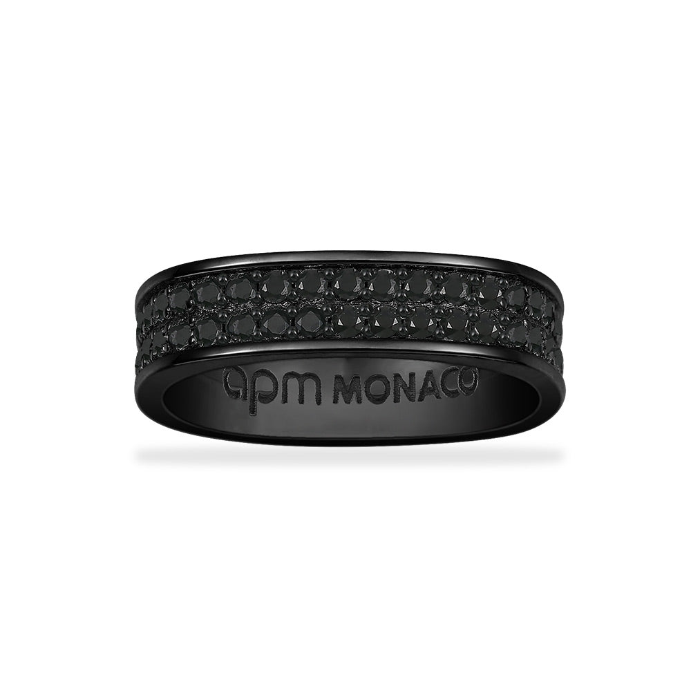 Chunky Black Pavé Ring - APM Monaco