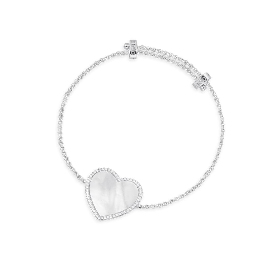 White Nacre Heart Adjustable Bracelet - APM Monaco