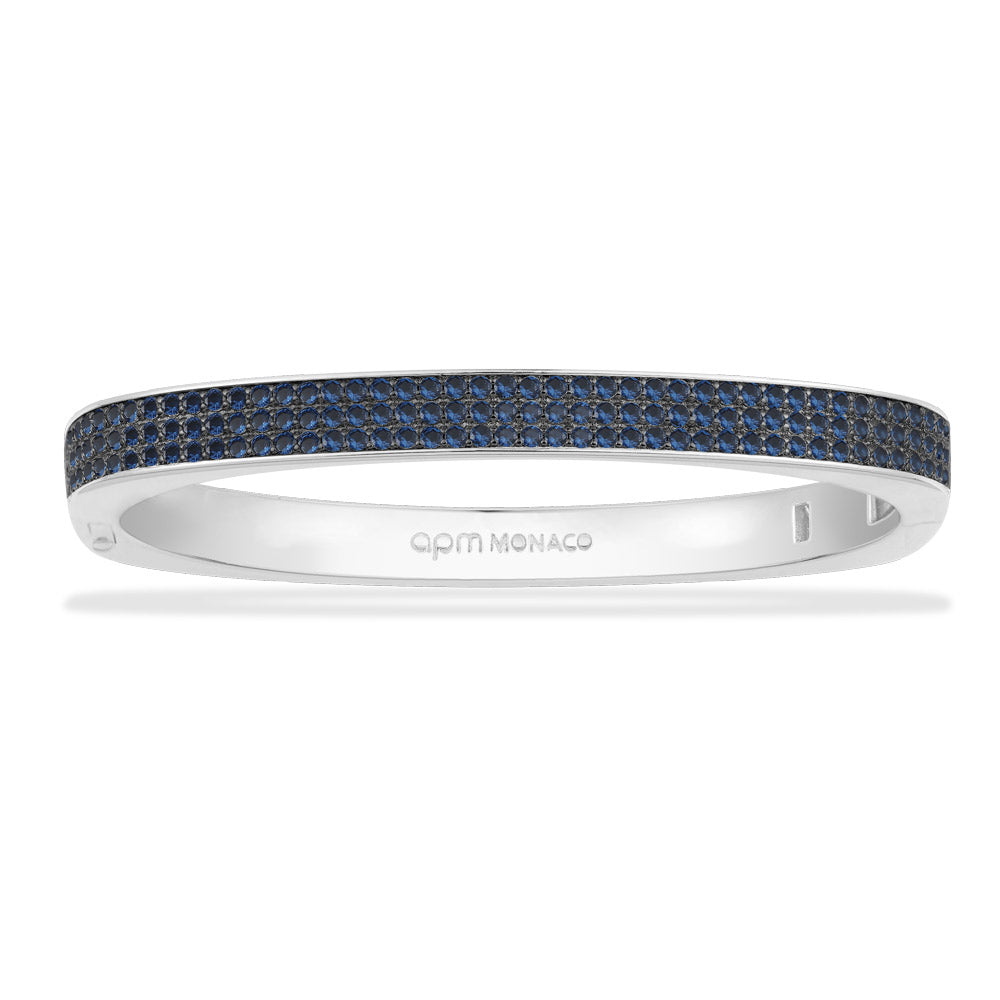 Chunky Blue Bangle Silver APM Monaco