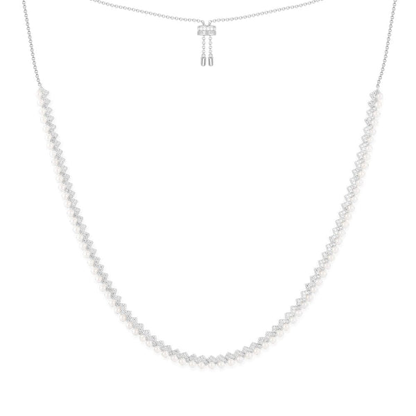 Up and Down Adjustable Necklace with Pearls APM Monaco