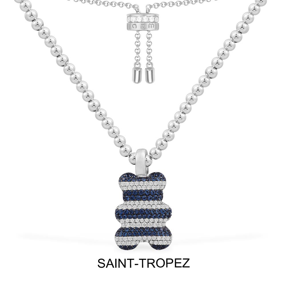 Saint-Tropez Yummy Bear (Clippable) Adjustable Necklace with Beads - APM Monaco
