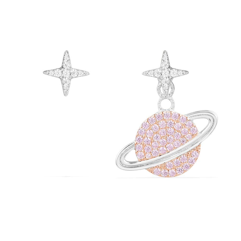 Asymmetric Pink Planet Earrings - APM Monaco