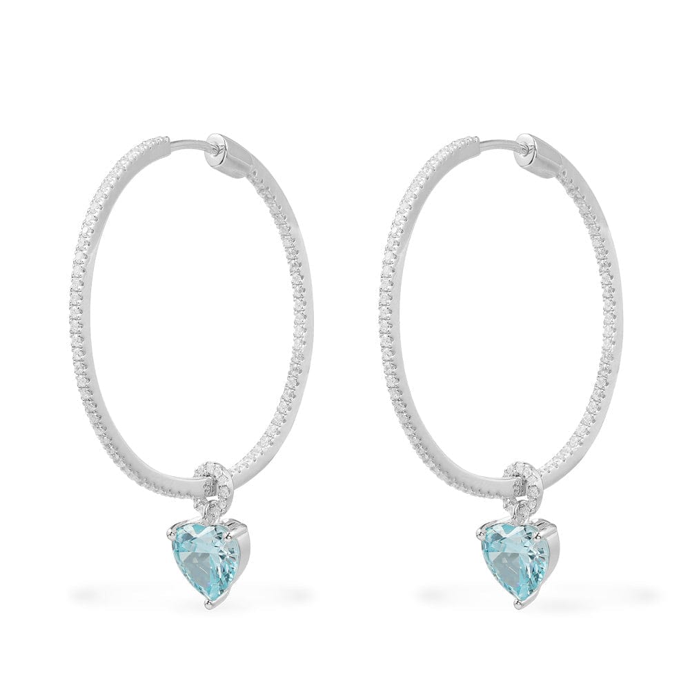 Hoop Earrings with Blue heart - APM Monaco