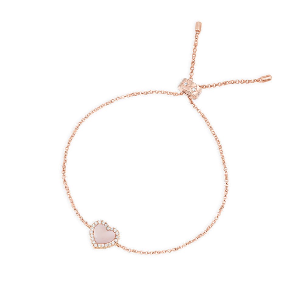 Pink Nacre Heart Adjustable bracelet - APM Monaco