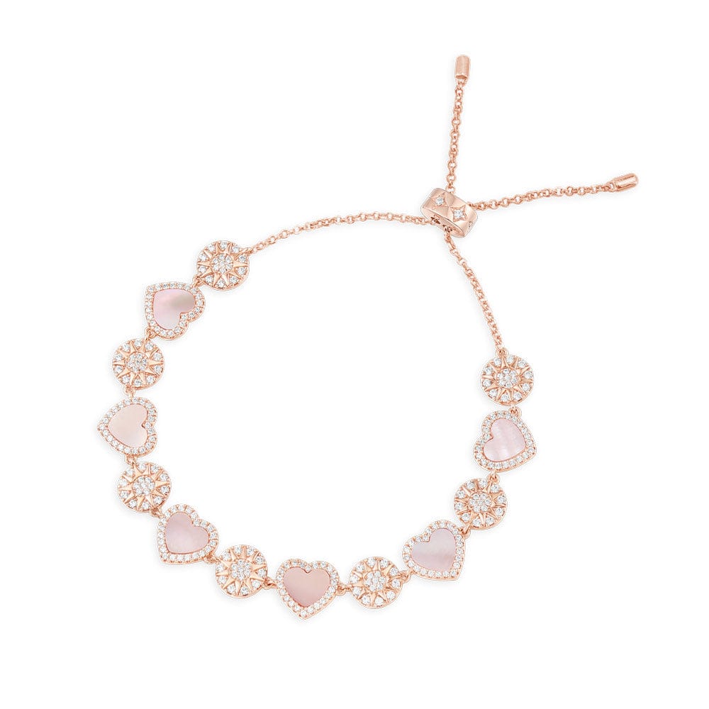 Pink Nacre Heart & Dot Adjustable bracelet - APM Monaco