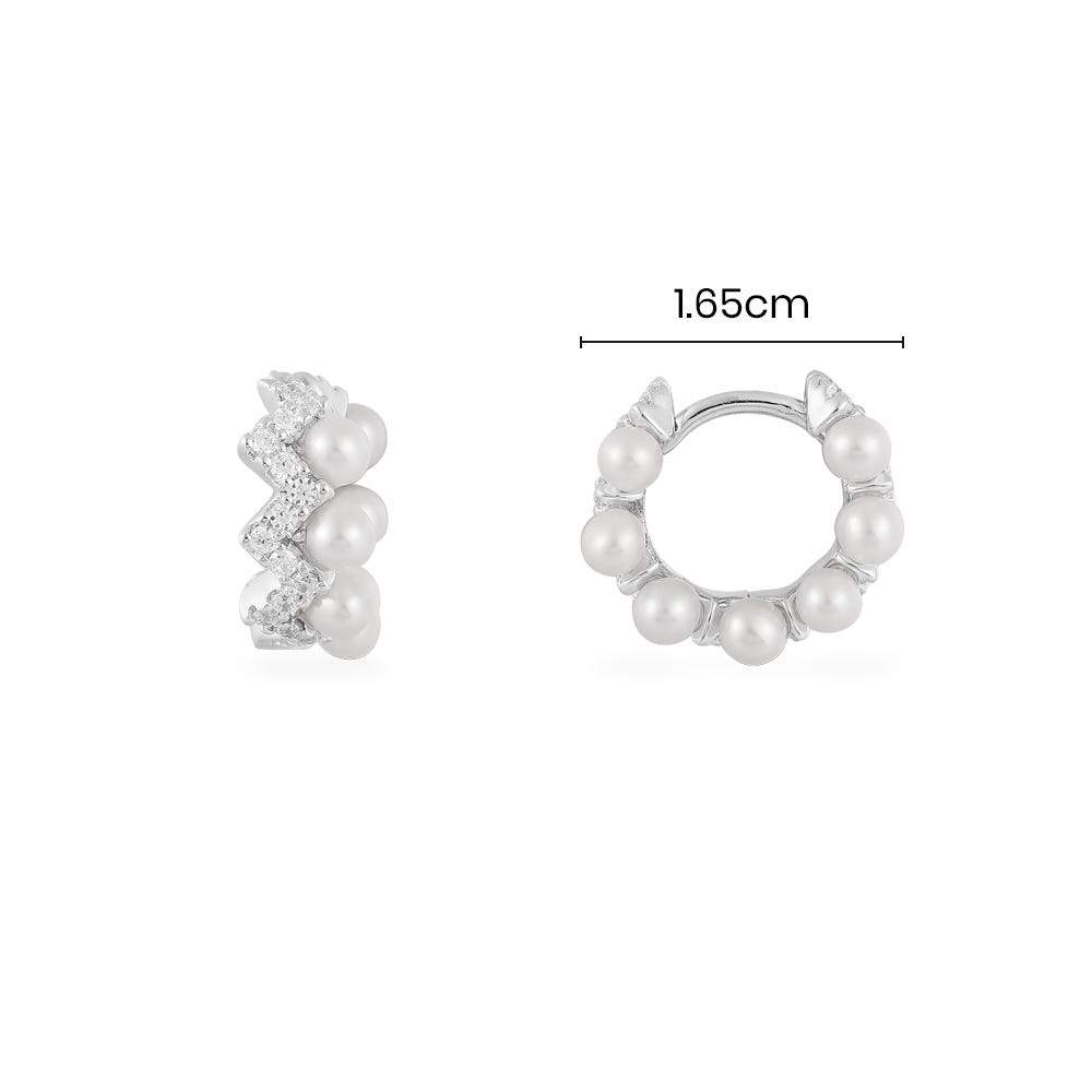 Small Up and Down Hoop Earrings with Pearls - APM Monaco